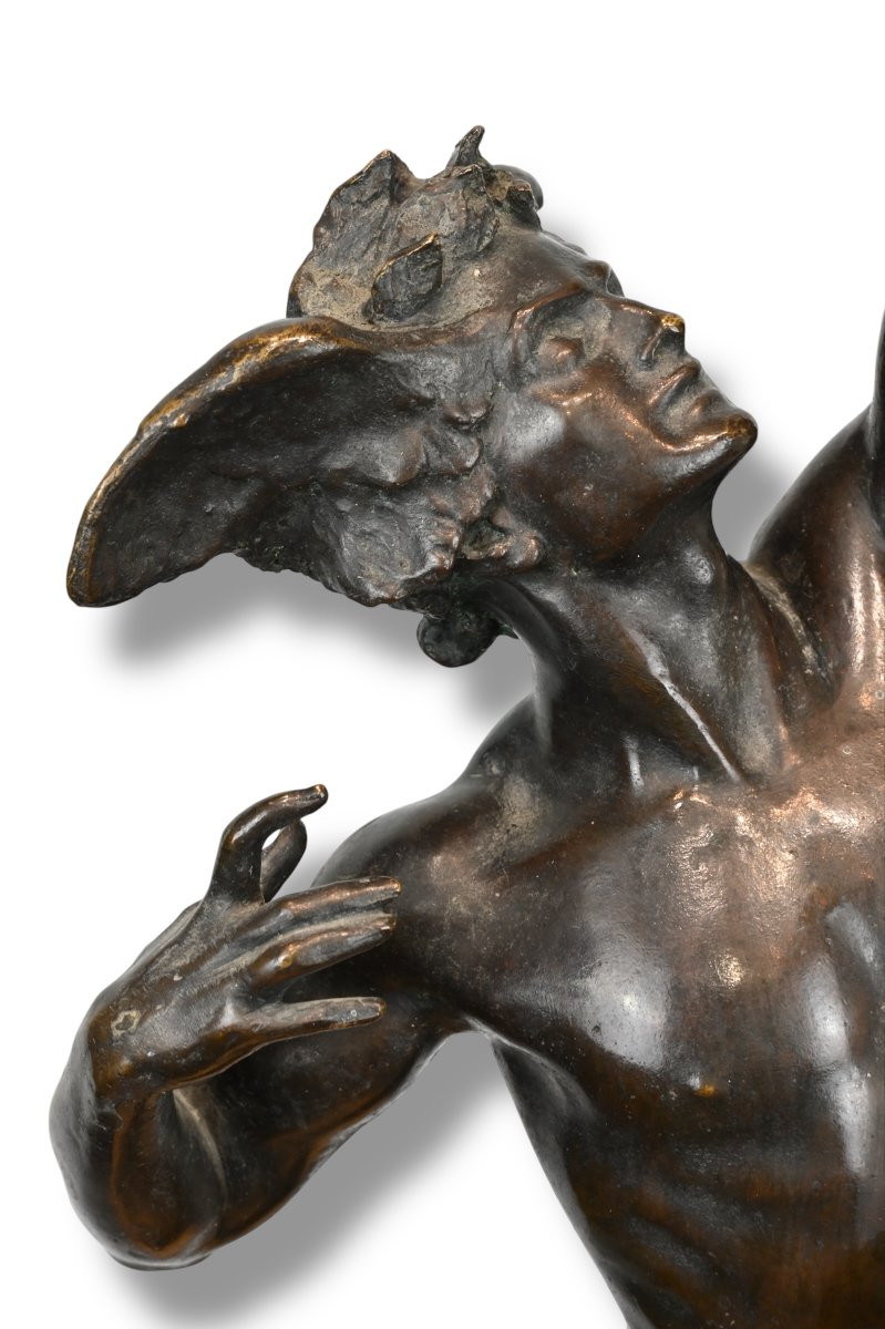 Emilio Bisi - Figura in Bronzo di Arciere - Inizio XX Secolo-photo-4